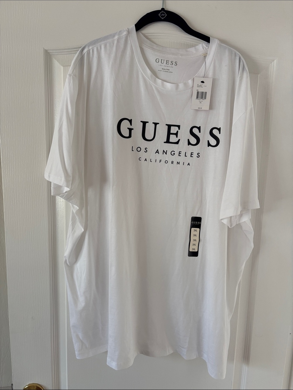 NWT UNISEX GUESS White Short Sleeve Logo Tee SIZE 3XL